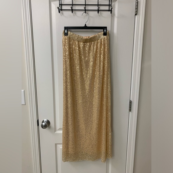Long Gold Sequin Skirt - Picture 7 of 17